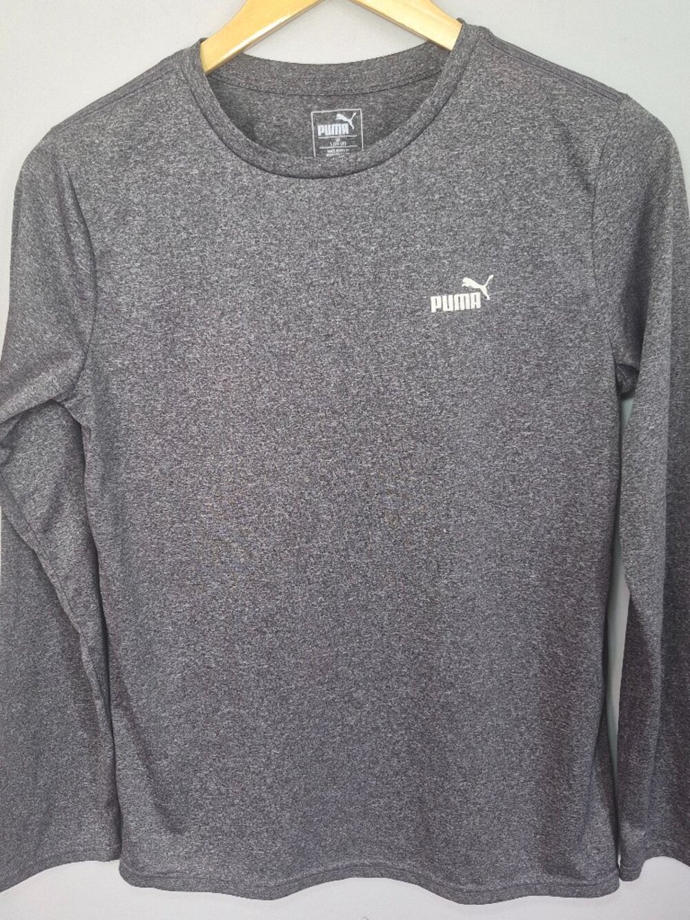 Puma Kids Performance Long Sleeve Shirt Gray Size Large 14-16 Athletic